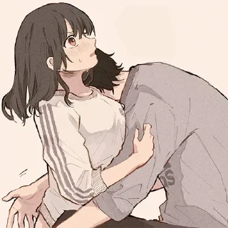 Telegram sticker ❤️ 🥰Anime Hugs→ @stickers_love_bot