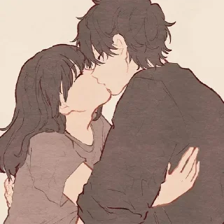 Telegram sticker ❤️ 🥰Anime Hugs→ @stickers_love_bot