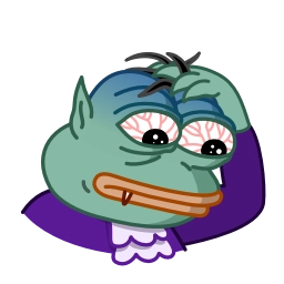 Телеграм стикер 😳 Pepe Vampire <9> 🐸 [ @Pepe_Her3i ]