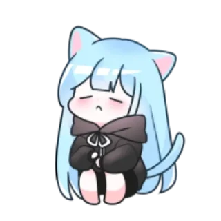 Telegram sticker 🫥 겁쟁이 고양이 먀오