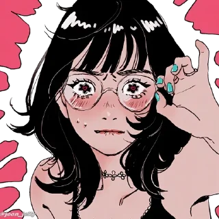 Telegram sticker 👑 Anime Girl Pack P2. @Anime_Sticker_noob