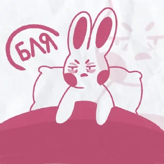 Телеграм стикер 😵‍💫 peachy bunny by @peachytatts