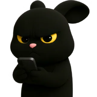 Video sticker 📱 Чёрный кролик @Nyasticks