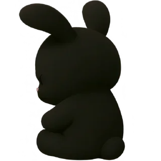 Телеграм стикер 😞 Чёрный кролик @Nyasticks