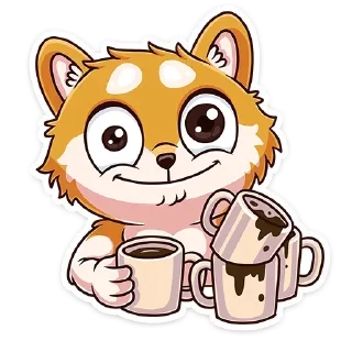 Telegram stiker ☕ Letto o akita @figurinhass