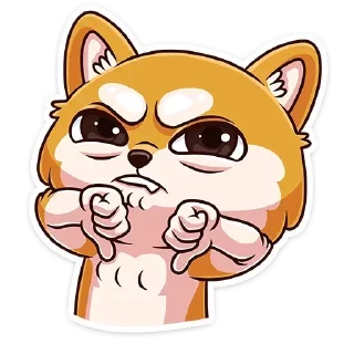 Sticker 👎 Letto o akita @figurinhass
