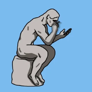 Sticker 💬 The Thinking Man Trades Stocks By @KakaoEmoticon