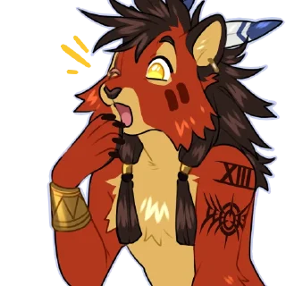 Telegram sticker 😮 Red XIII / Nanaki