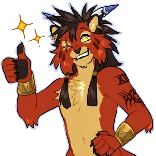 Telegram sticker 👍 Red XIII / Nanaki