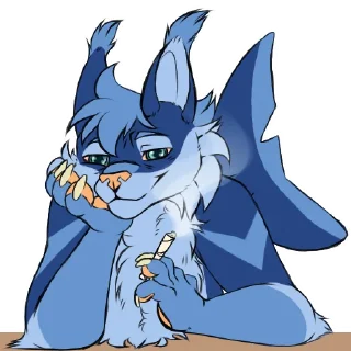 Telegram sticker 🌳 Neptune - Spiralyfox's fursona | By Junk Dirtivy