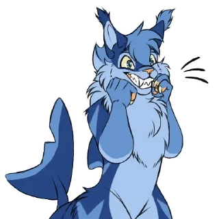Telegram sticker 🦈 Neptune - Spiralyfox's fursona | By Junk Dirtivy