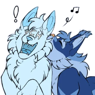 Telegram sticker 😜 Neptune - Spiralyfox's fursona | By Junk Dirtivy