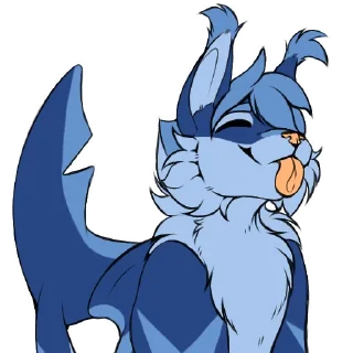 Telegram sticker 😛 Neptune - Spiralyfox's fursona | By Junk Dirtivy