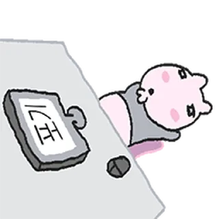 Telegram sticker ⭐ 나왔뎌~그뤠이핑크 김토깽 @moe_sticker_bot