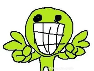 Telegram sticker ✌️ зелена я амёба :: @fStikBot