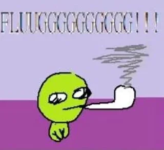 Telegram sticker 🚬 зелена я амёба :: @fStikBot