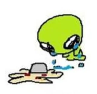 Telegram sticker 😢 зелена я амёба :: @fStikBot