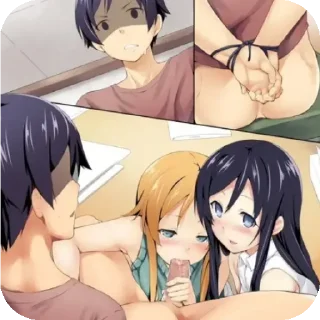 Telegram sticker 😈 Anime (フェラ)