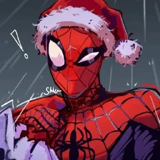Video sticker 🕷️ Новогодний Человек Паук @ckladstikerov7