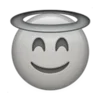 Sticker 😇 gray ➜ @emoji1