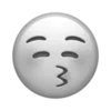 Sticker 😚 gray ➜ @emoji1