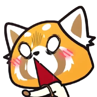 Telegram sticker 😱 Aggretsuko by @hooomesick