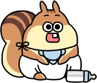 Telegram sticker 💬 똘망똘망 아기 다람이 By @KakaoEmoticon