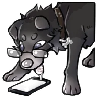 Telegram sticker 😮 Weredog Grey NSFW (by FA/amiel)
