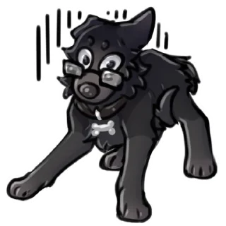 Telegram sticker 😱 Weredog Grey NSFW (by FA/amiel)