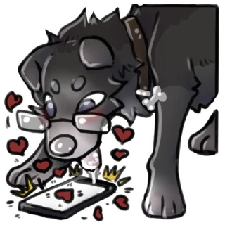 Telegram sticker 😮 Weredog Grey NSFW (by FA/amiel)