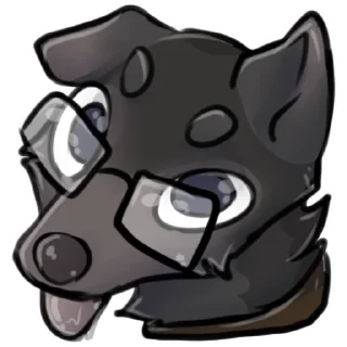 Sticker 😋 Weredog Grey NSFW (by FA/amiel)