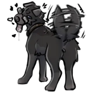 Video sticker 😊 Weredog Grey NSFW (by FA/amiel)