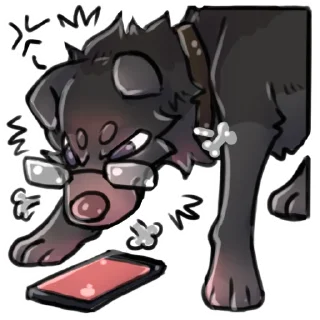 Telegram sticker 😠 Weredog Grey NSFW (by FA/amiel)