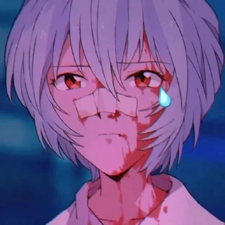 Телеграм стикер 😥 реечка на каждый день 🩵 @ayanami_rey_everday