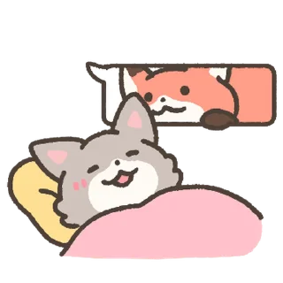 Telegram sticker 💬 커플 보송보송 빨강여우 By @KakaoEmoticon