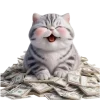 Sticker 🤑 Полосатый котёнок 2 @Nyasticks