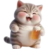 Sticker 🍺 Полосатый котёнок 2 @Nyasticks