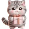 Sticker 🎁 Полосатый котёнок 2 @Nyasticks