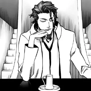 Telegram sticker 🕸 神҉ Aizen manga 1 @Its_silence