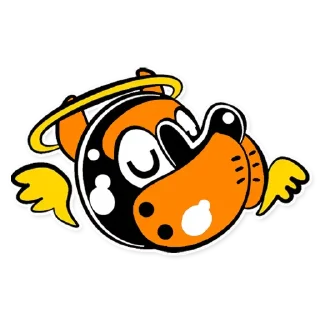 Telegram sticker 😇 Rubber TheNibbles - Orange Edition