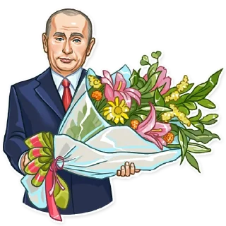 Telegram stiker 💐 Putin