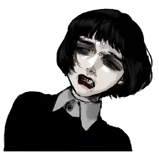 Телеграм стикер 🥴 Грустная девочка @nyasticks