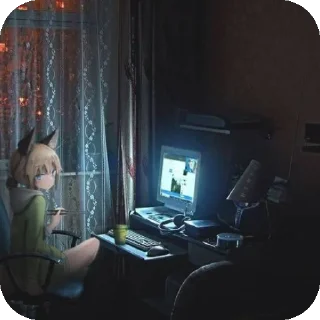 Telegram sticker 🛋 Russian life with anime girls