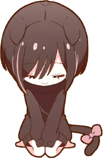 Telegram sticker 🙇 Kuroneko Chan @jp_stickers