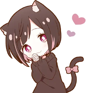 Telegram sticker 😍 Kuroneko Chan @jp_stickers