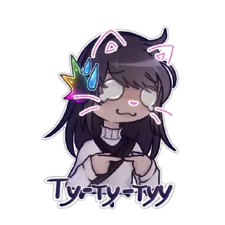 Telegram sticker 😅 Гачеры & ютуберы - @GloomyWolfGrrr