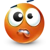 Sticker 🤩 orange face ➜ @emoji1