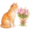 Sticker 🐱 Love for flowers from @emoji_from_katejka