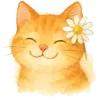 Sticker 🐱 Love for flowers from @emoji_from_katejka