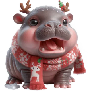 Telegram sticker 🎅 Новогодний Бегемотик 2026 @Nyasticks